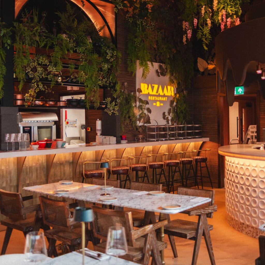 Bazaar Restaurant Green Decorative Tiles Bar Architecture Hospitality Interior