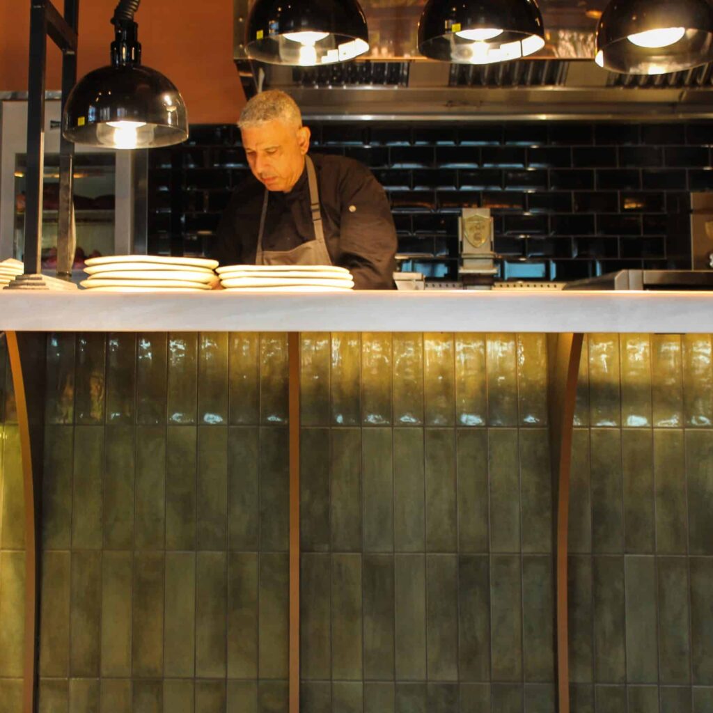 Bazaar Restaurant Green Decorative Tiles Bar Architecture Hospitality Interior